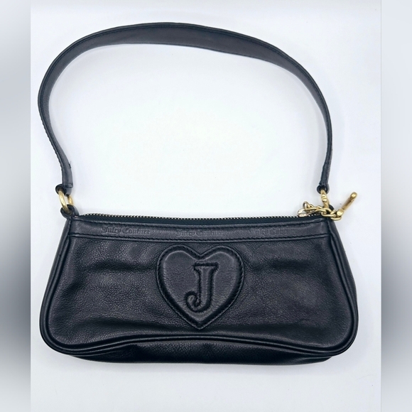 Juicy Couture Y2K VTG Mini Baguette Black Shoulder L Great Condition - Picture 1 of 12